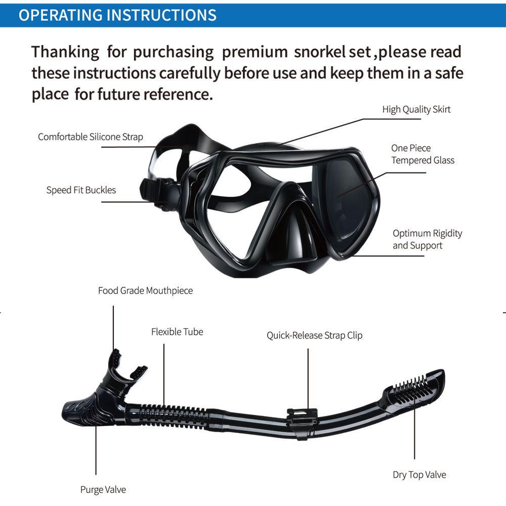 New Diving Snorkel Professiona - Freediving Mask Set recension och pris