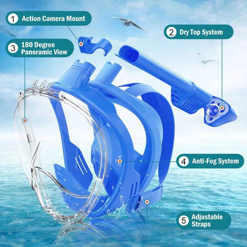 Underwater Snorkeling Full Fac - Freediving Mask Set recension och pris