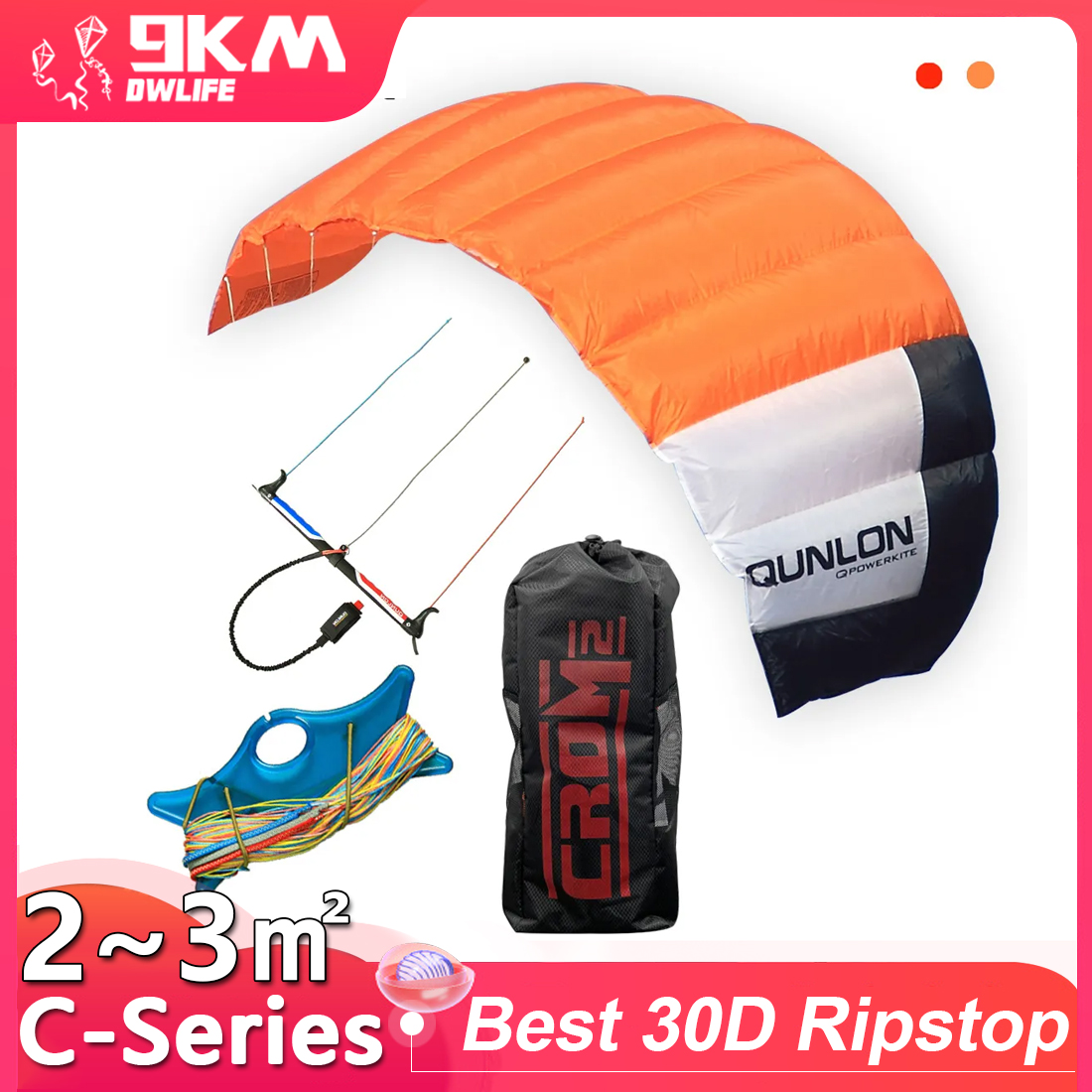 9km2~3sqm Triple Line Power Tr - Kite Surf Bar Control recension och pris